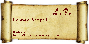 Lohner Virgil névjegykártya